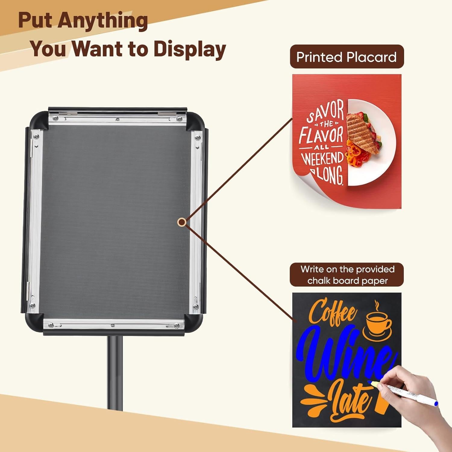 Soporte de Cartel de Piso Newzueby Ajustable 38-50" Negro