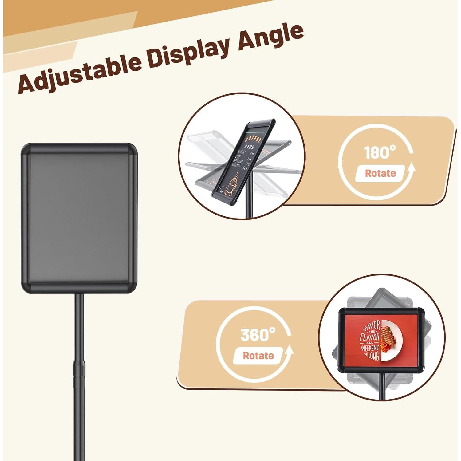 Soporte de Cartel de Piso Newzueby Ajustable 38-50" Negro