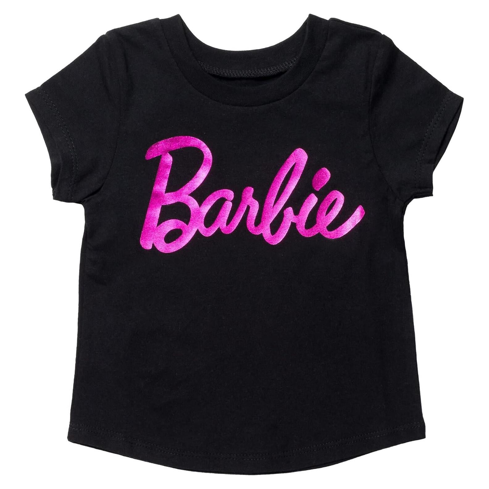 Camiseta de Cumpleaños Barbie Niñas 4T Negra/Rosa