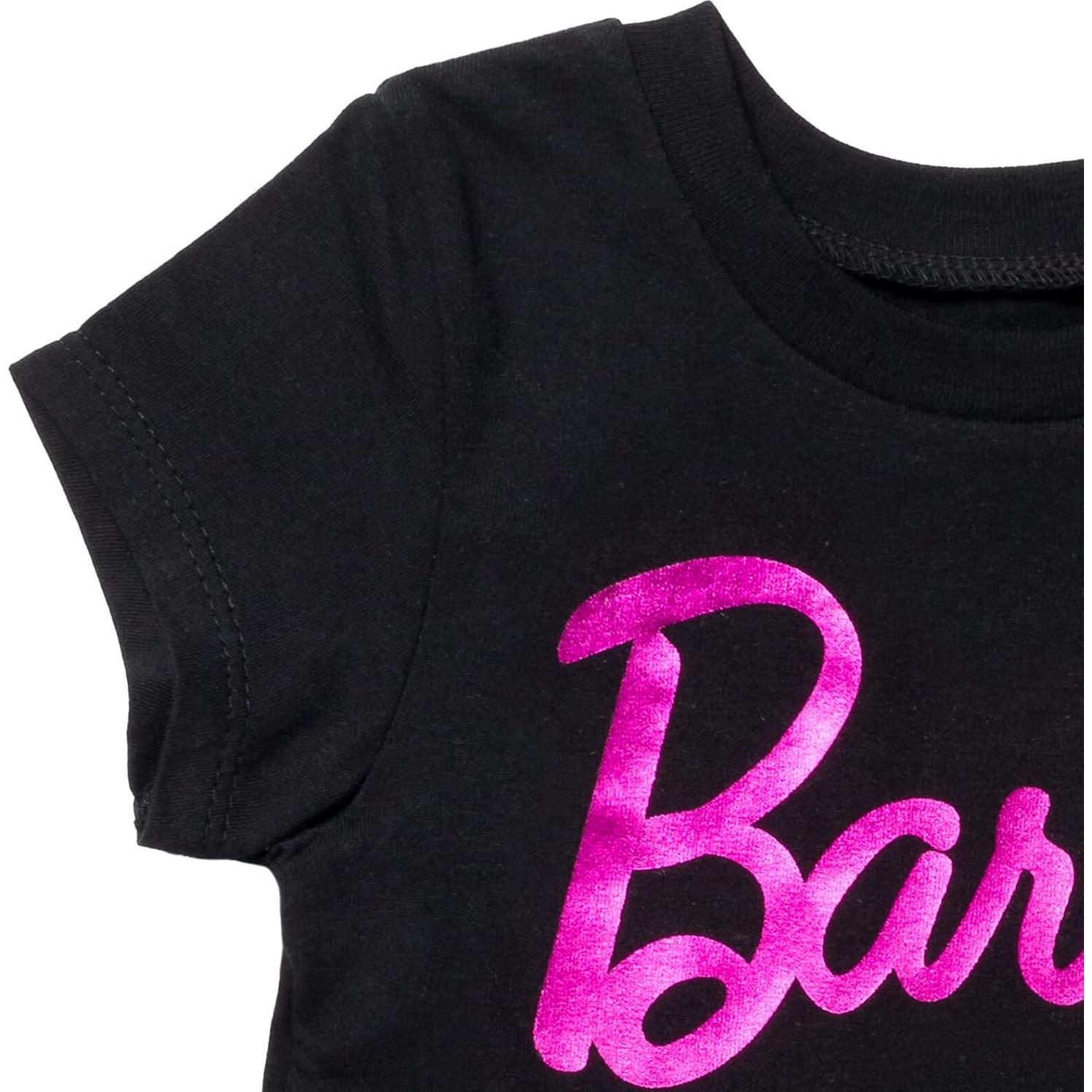 Camiseta de Cumpleaños Barbie Niñas 4T Negra/Rosa