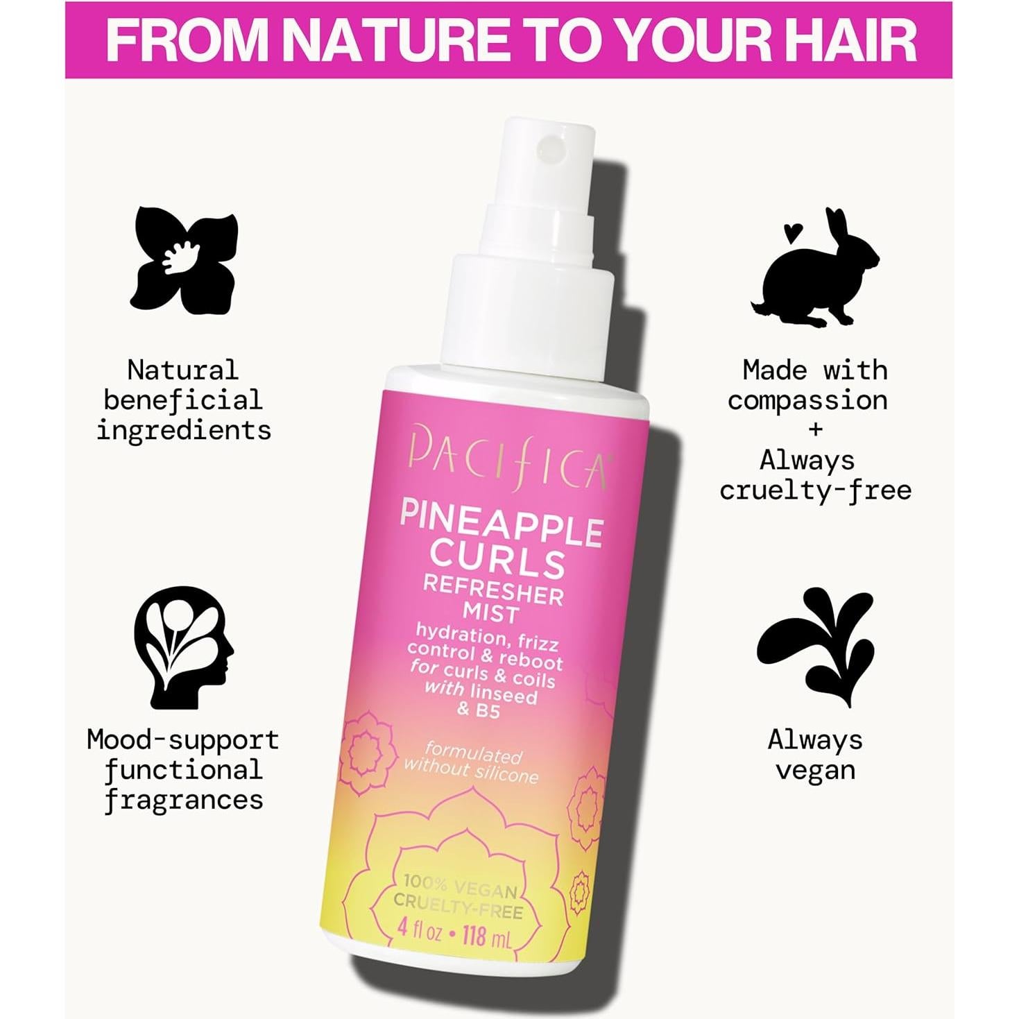 Nebulizador Refrescante de Rizos Pacifica 113 ml - Hidratante Vegano