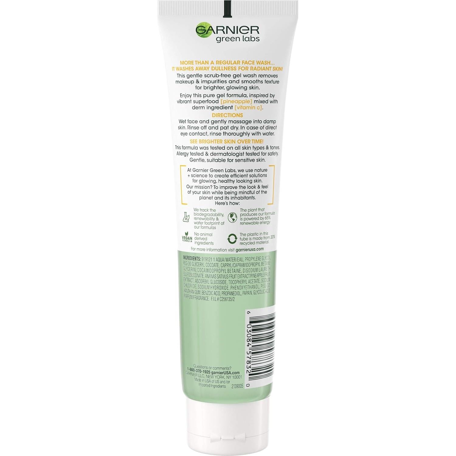 Gel Limpiador Iluminador Garnier SkinActive Pinea-C 390 ml