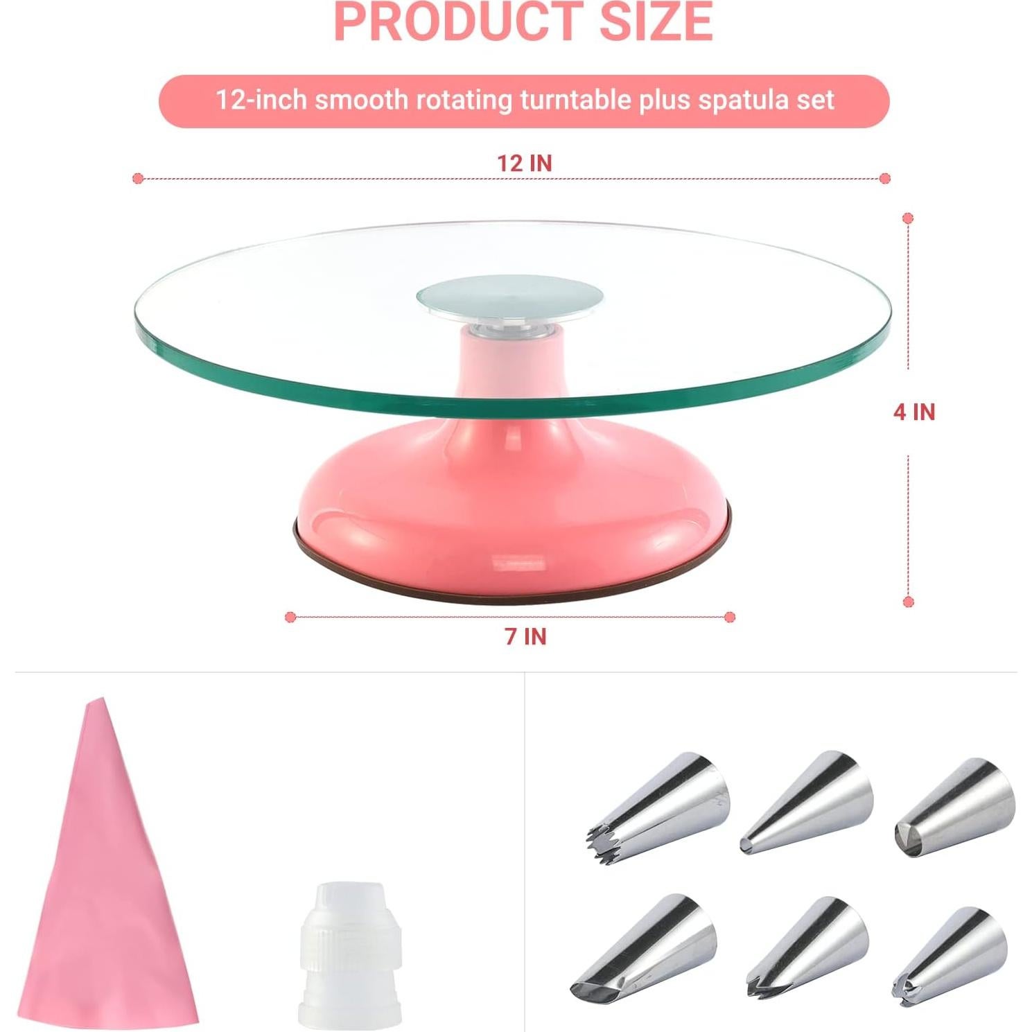 Soporte Giratorio de Pastel Distlety 30 cm Rosa Decoración