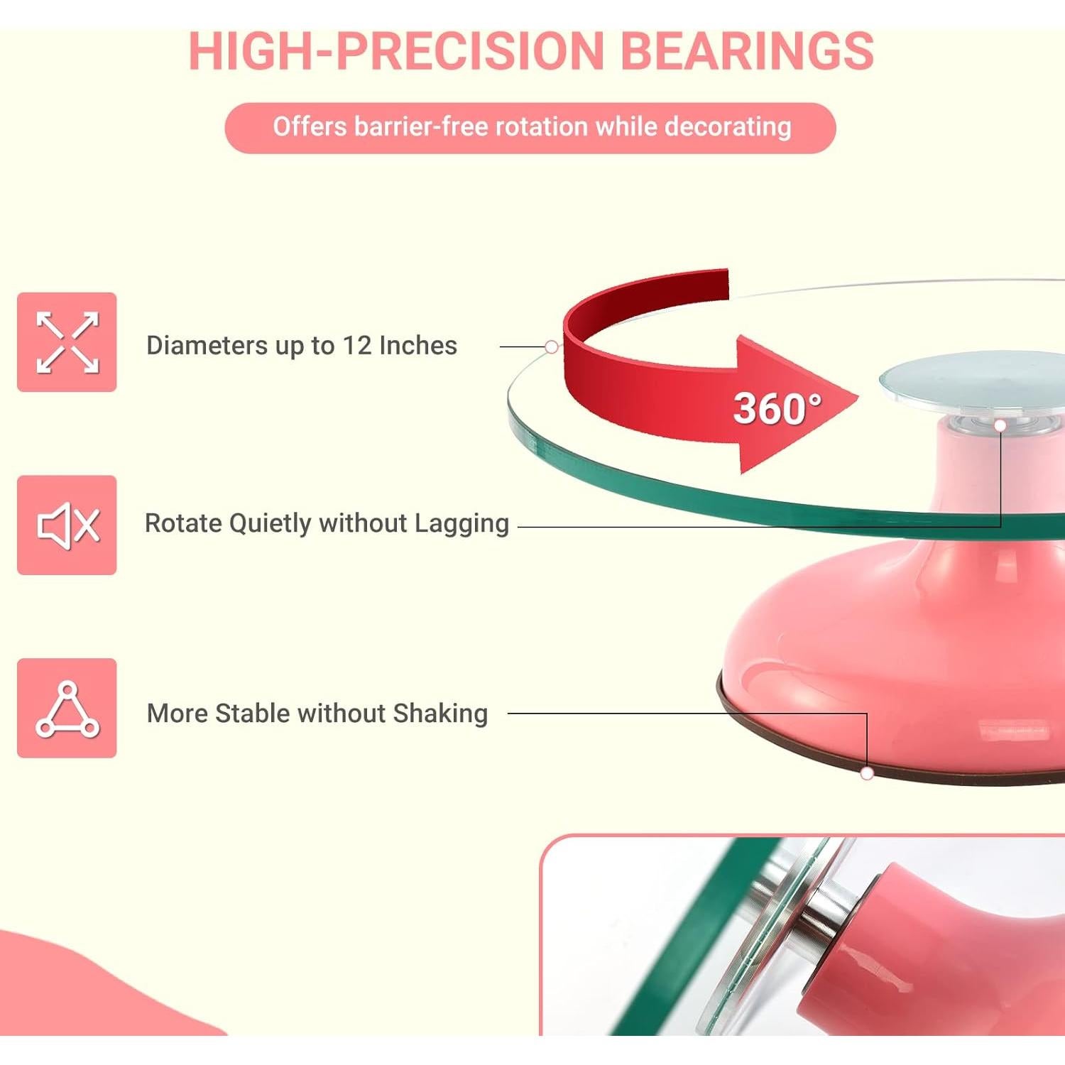 Soporte Giratorio de Pastel Distlety 30 cm Rosa Decoración