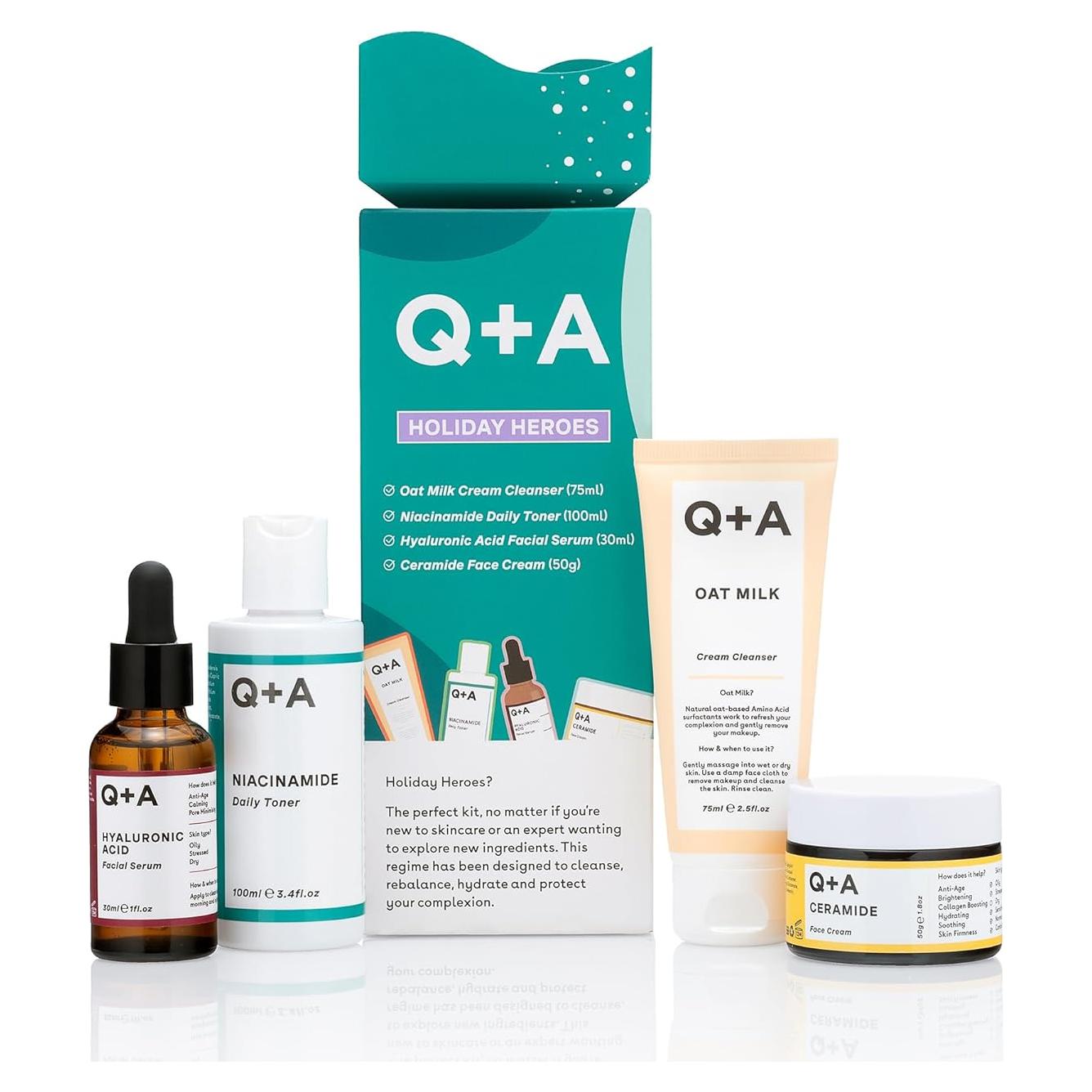 Conjunto de Cuidado de la Piel Q+A - 4 Pasos Hidratantes Vegano