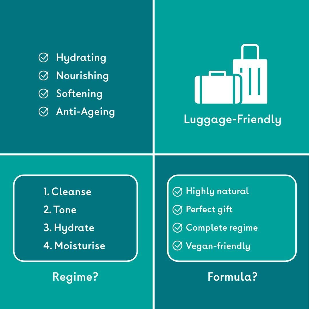 Conjunto de Cuidado de la Piel Q+A - 4 Pasos Hidratantes Vegano