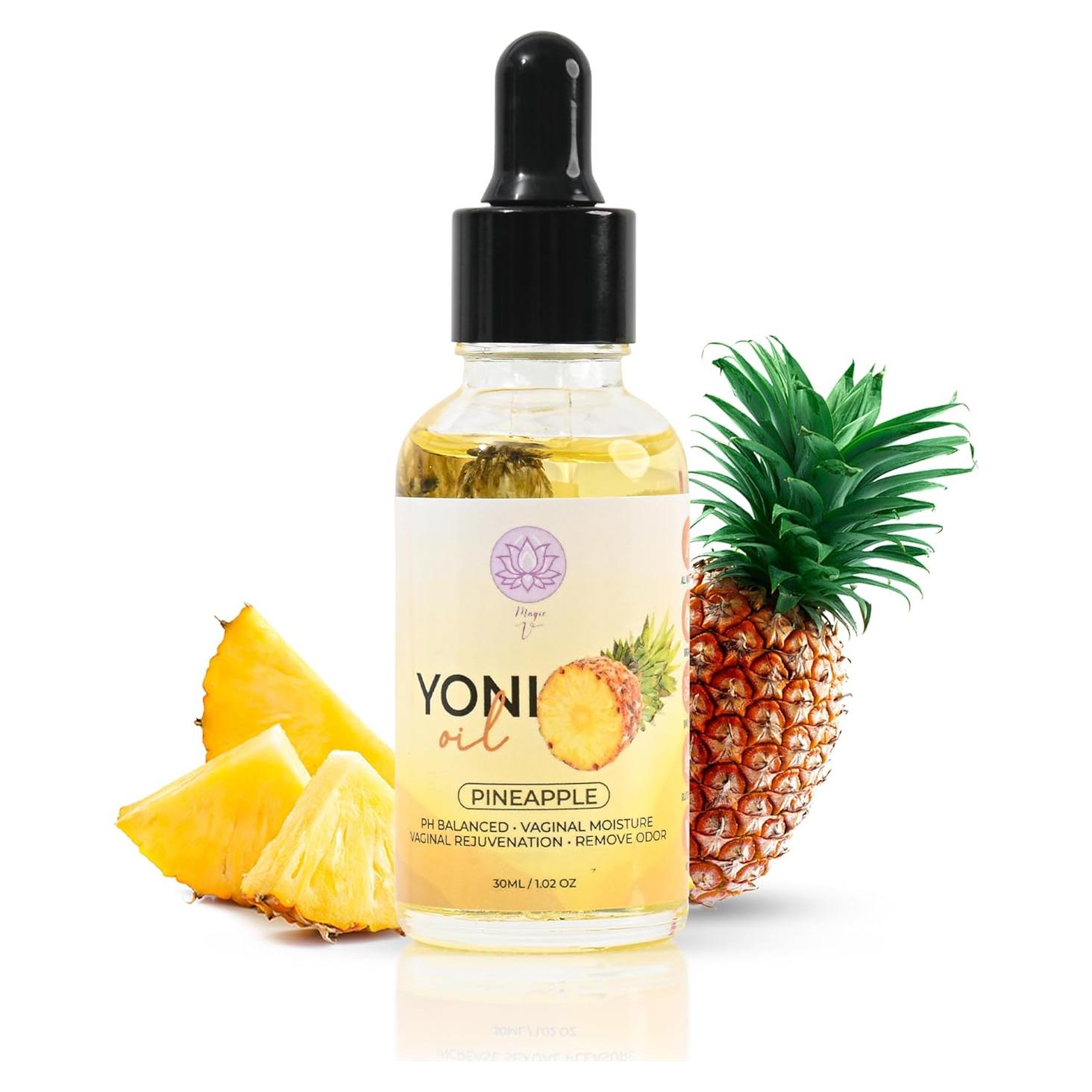Aceite Yoni V Mágico Orgánico para Mujeres - Hidratante Vaginal Piña
