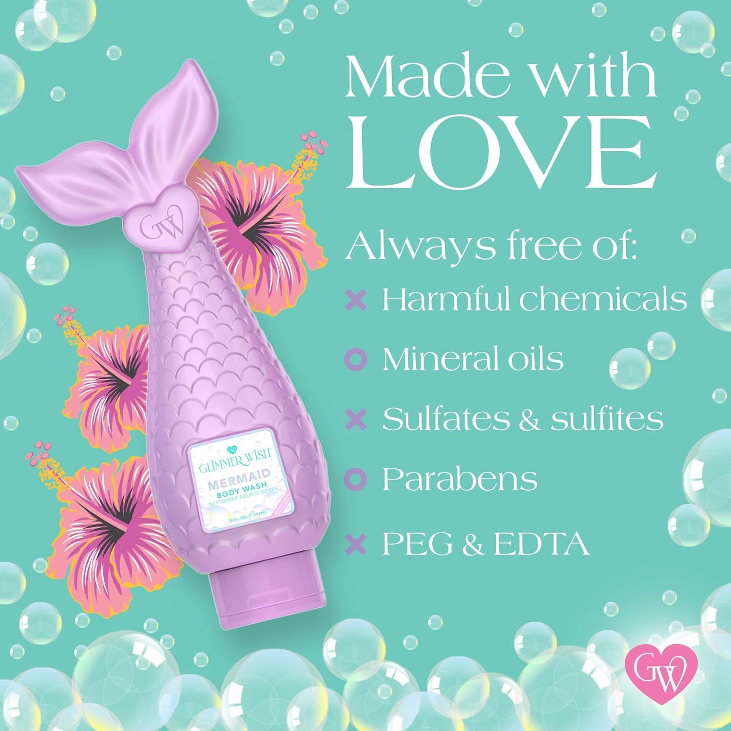 Gel de Baño Glimmer Wish Sirena 354 ml Hidratante Tropical