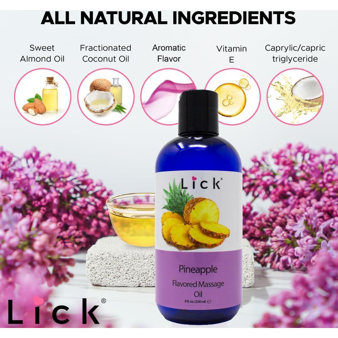 Aceite de Masaje Comestible Lick Sabor Piña 236.6 ml