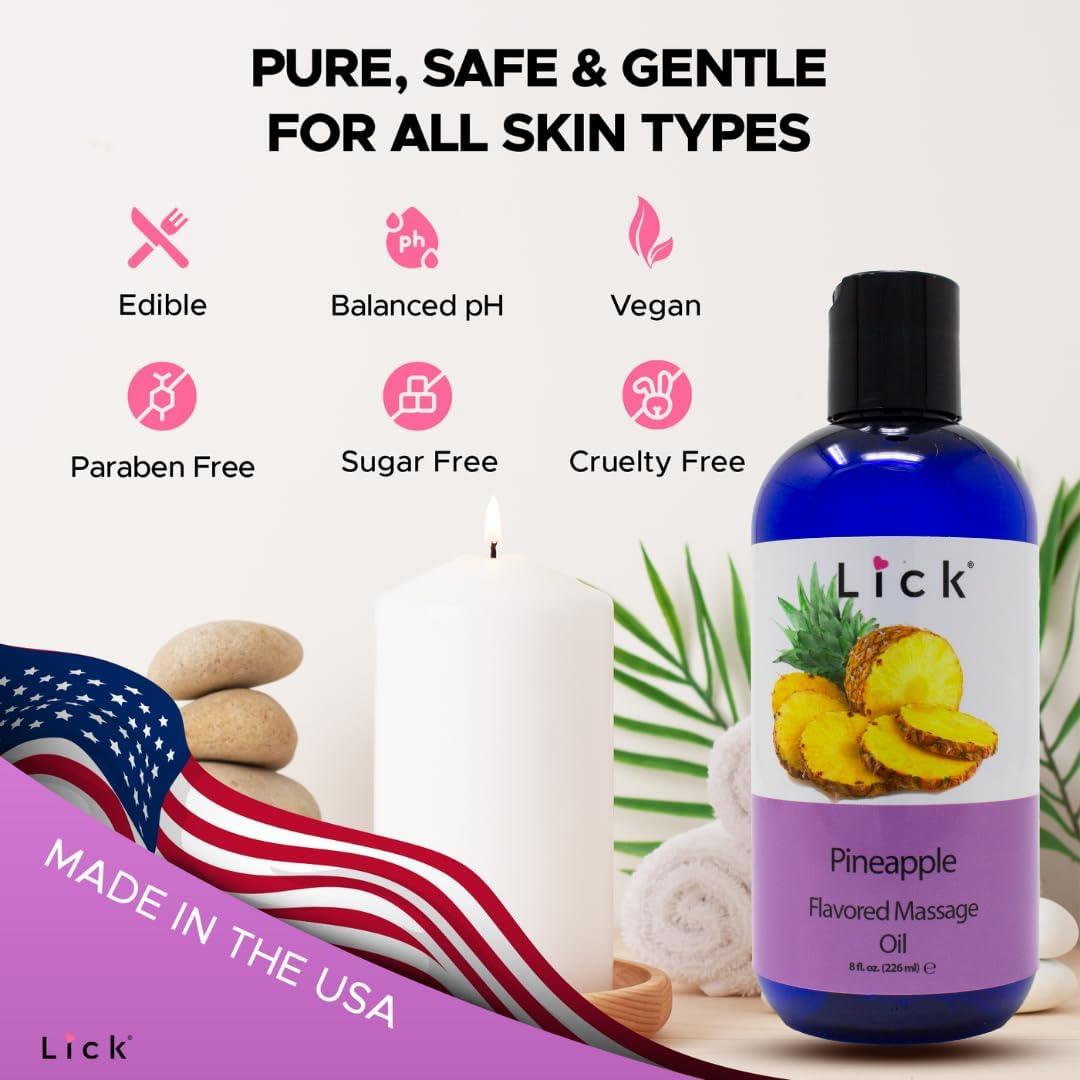 Aceite de Masaje Comestible Lick Sabor Piña 236.6 ml