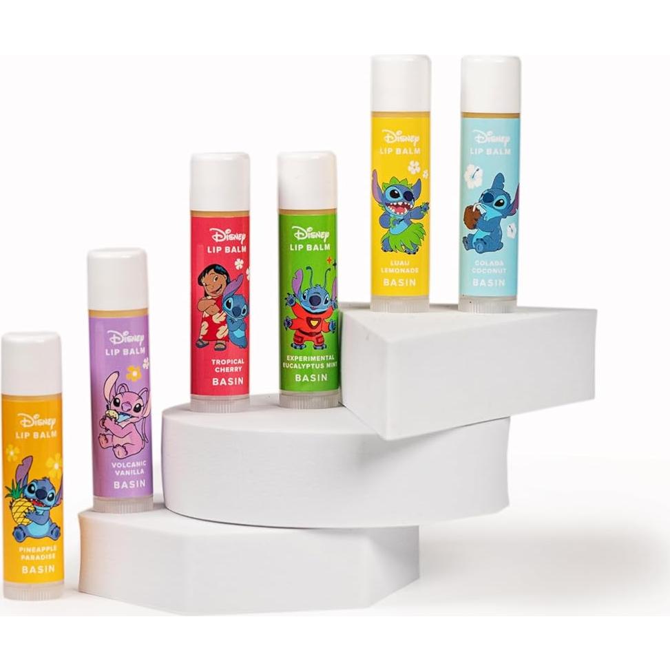 Bálsamo Labial Disney Stitch Basin - 6 Sabores Tropicales