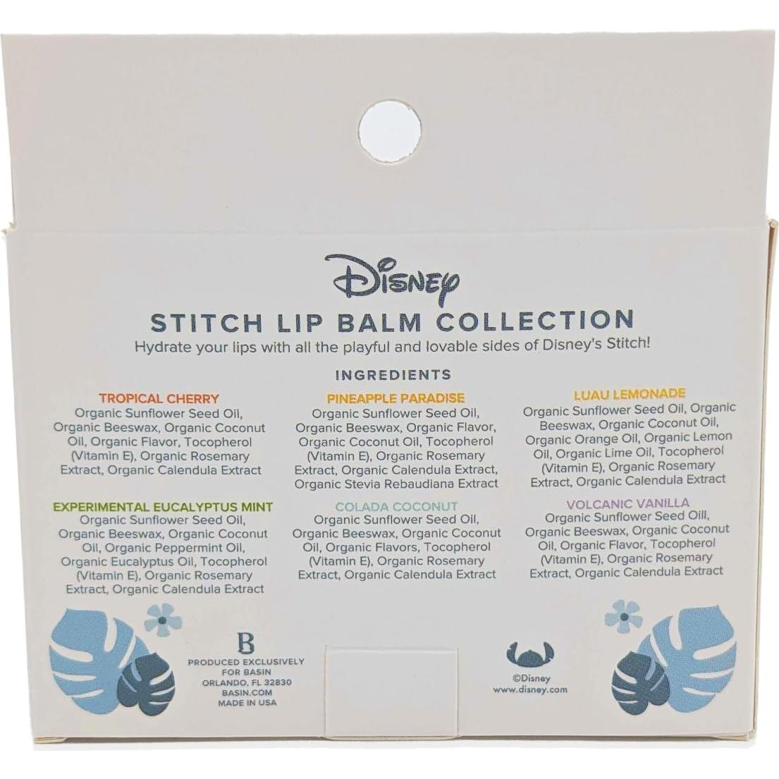 Bálsamo Labial Disney Stitch Basin - 6 Sabores Tropicales