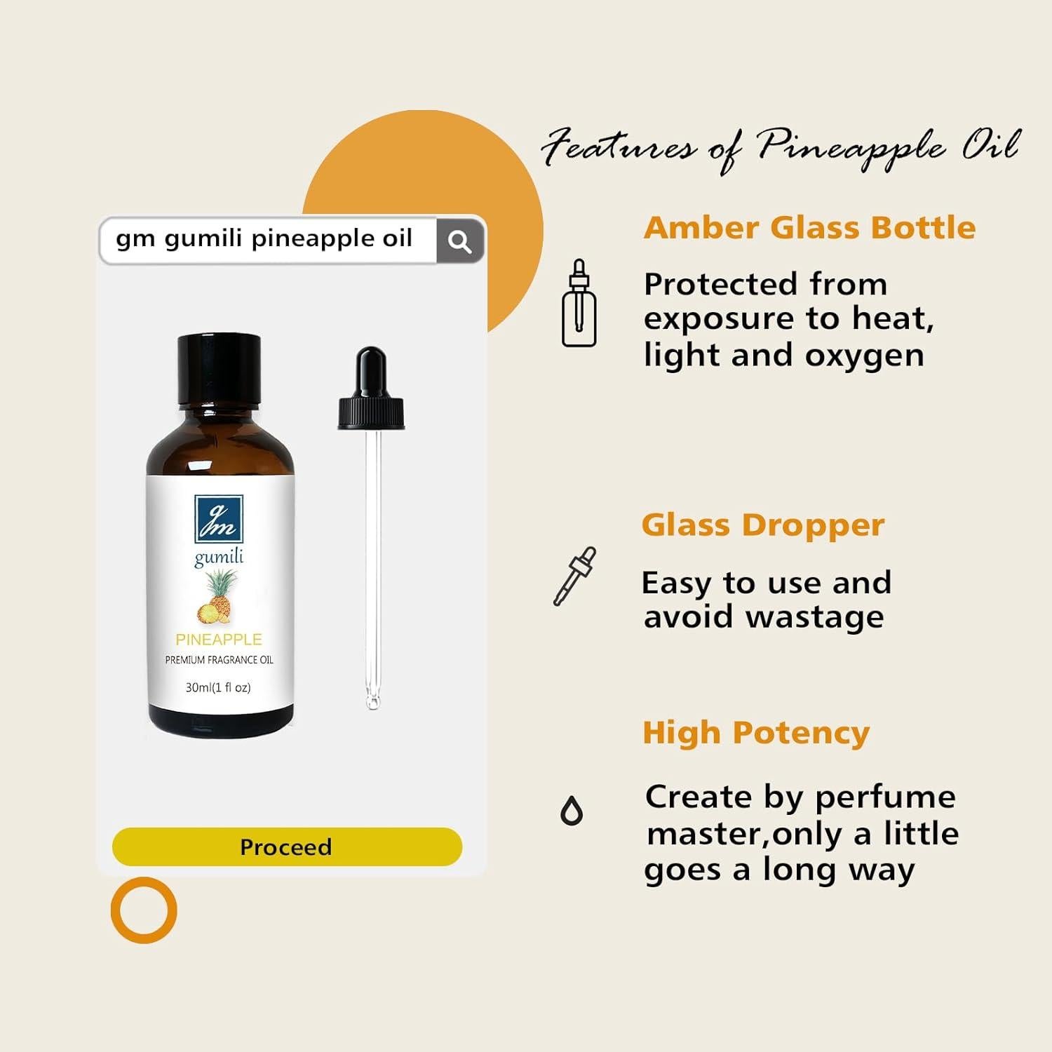 Aceite Esencial de Piña Gm Gumili 30ml - Fragancia Natural