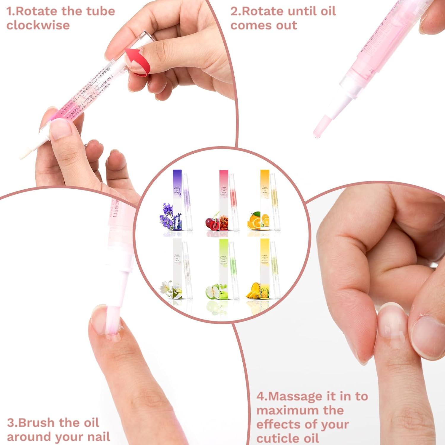 Set de 6 Bolígrafos de Aceite para Cutículas Meschett