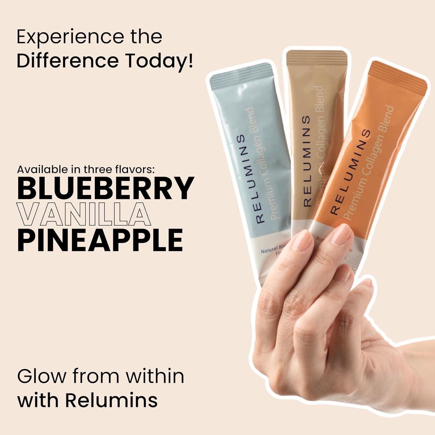 Relumins Colágeno Marino Premium Piña 10 Sobres + Glutatión 1000 Cápsulas