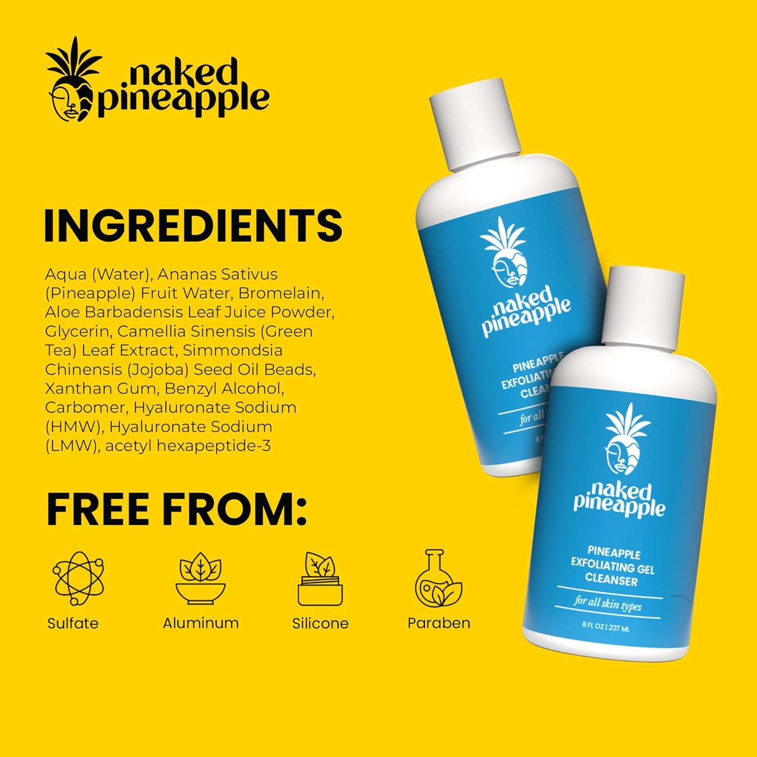 Gel Limpiador Exfoliante Naked con Enzimas de Piña 226.8g
