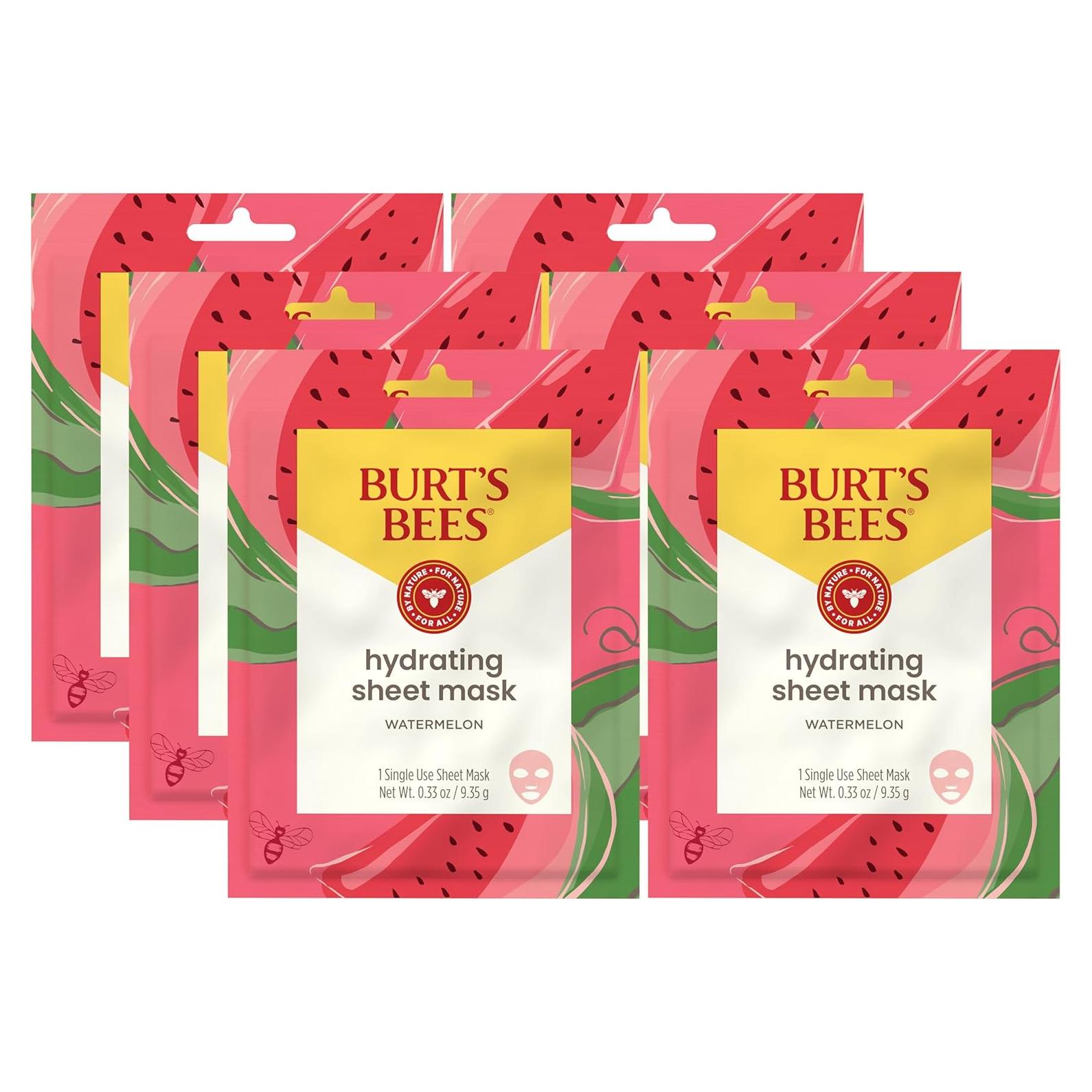 Mascarilla Hidratante Burt's Bees con Sandía - Paquete de 6 Unidades