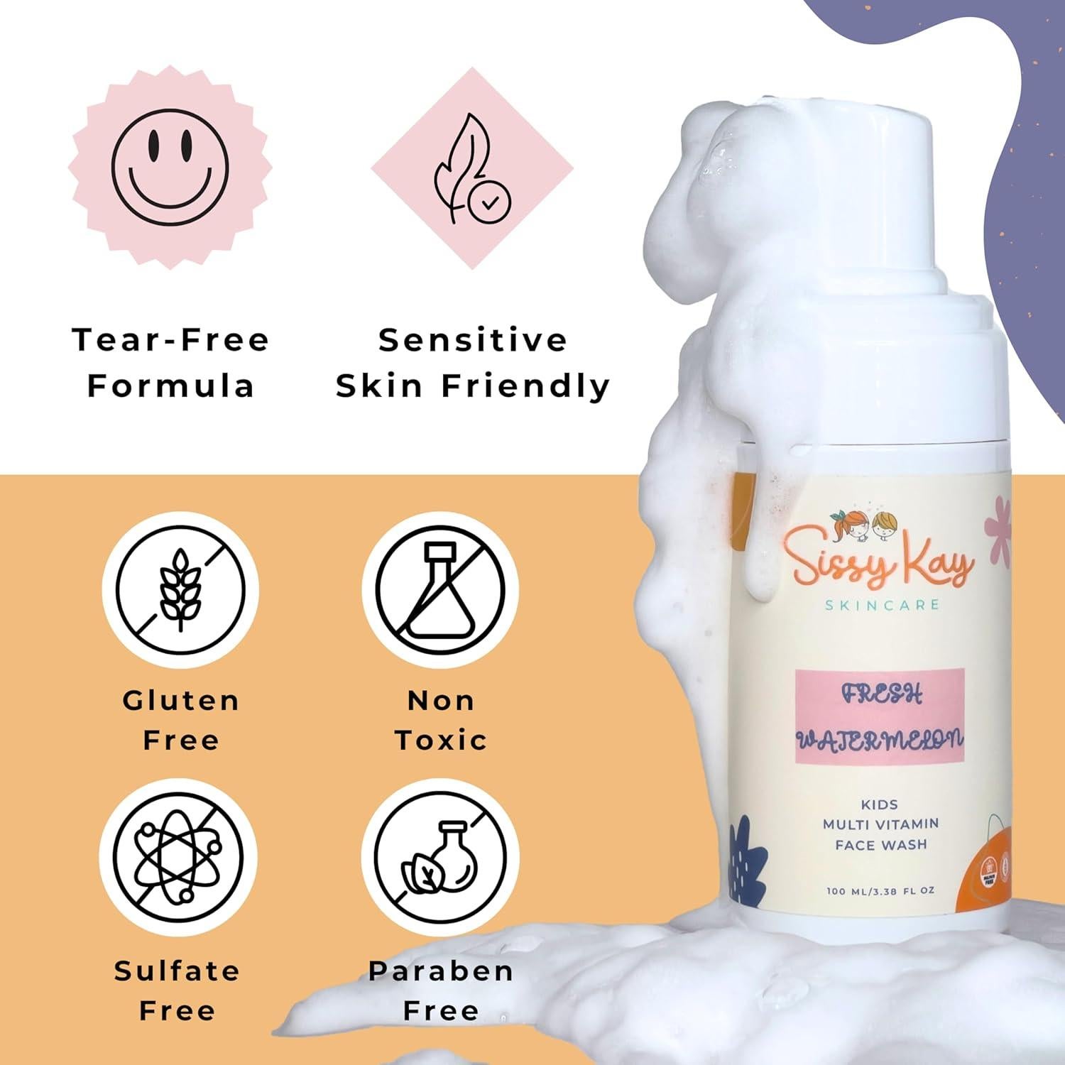 Jabón Facial Espumoso para Niños Sissy Kay - Sandía 100ml