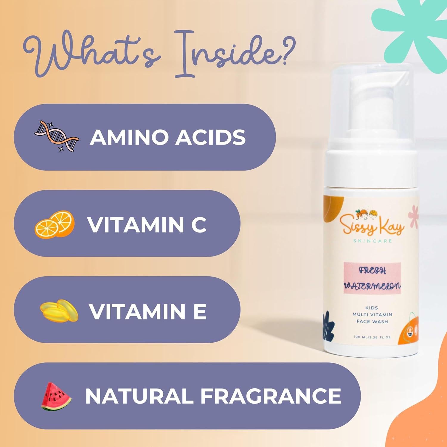 Jabón Facial Espumoso para Niños Sissy Kay - Sandía 100ml