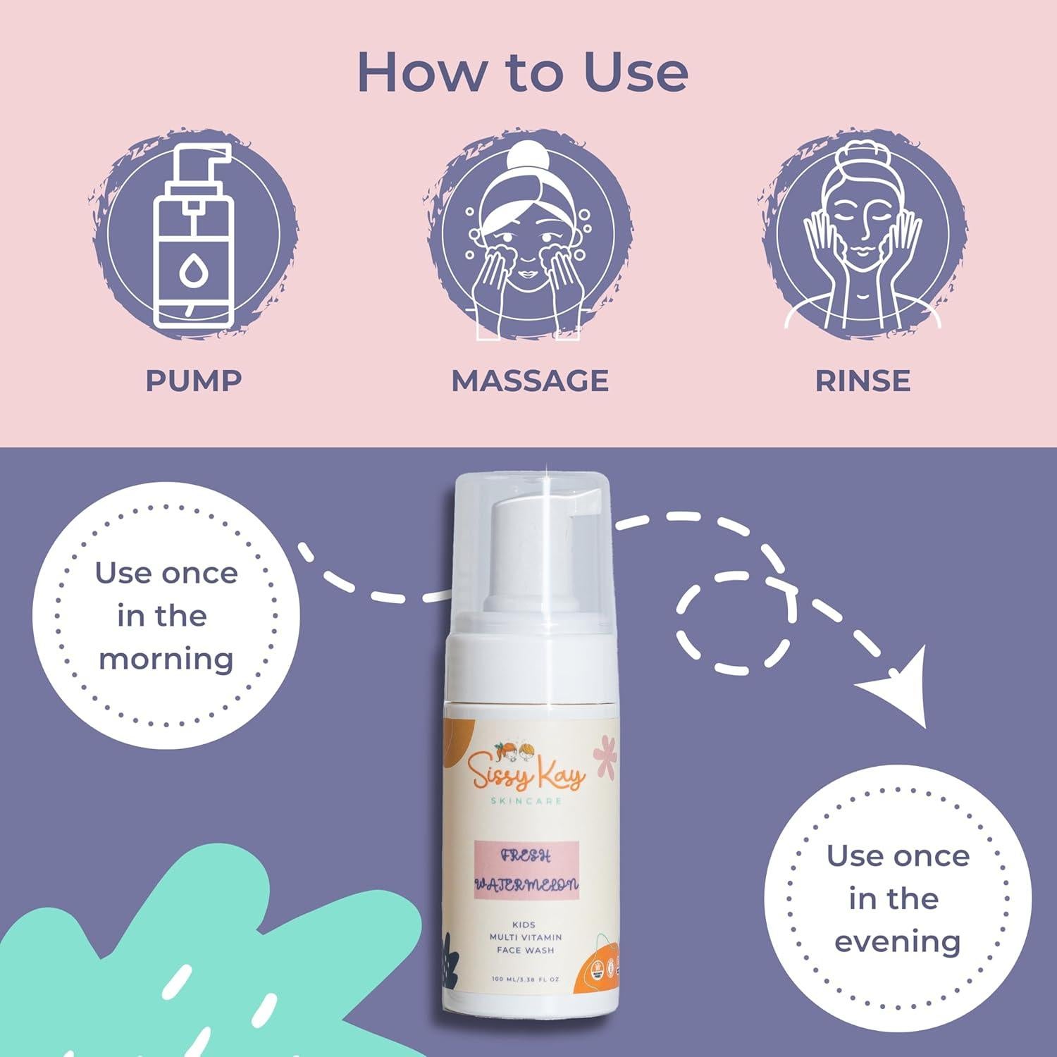 Jabón Facial Espumoso para Niños Sissy Kay - Sandía 100ml