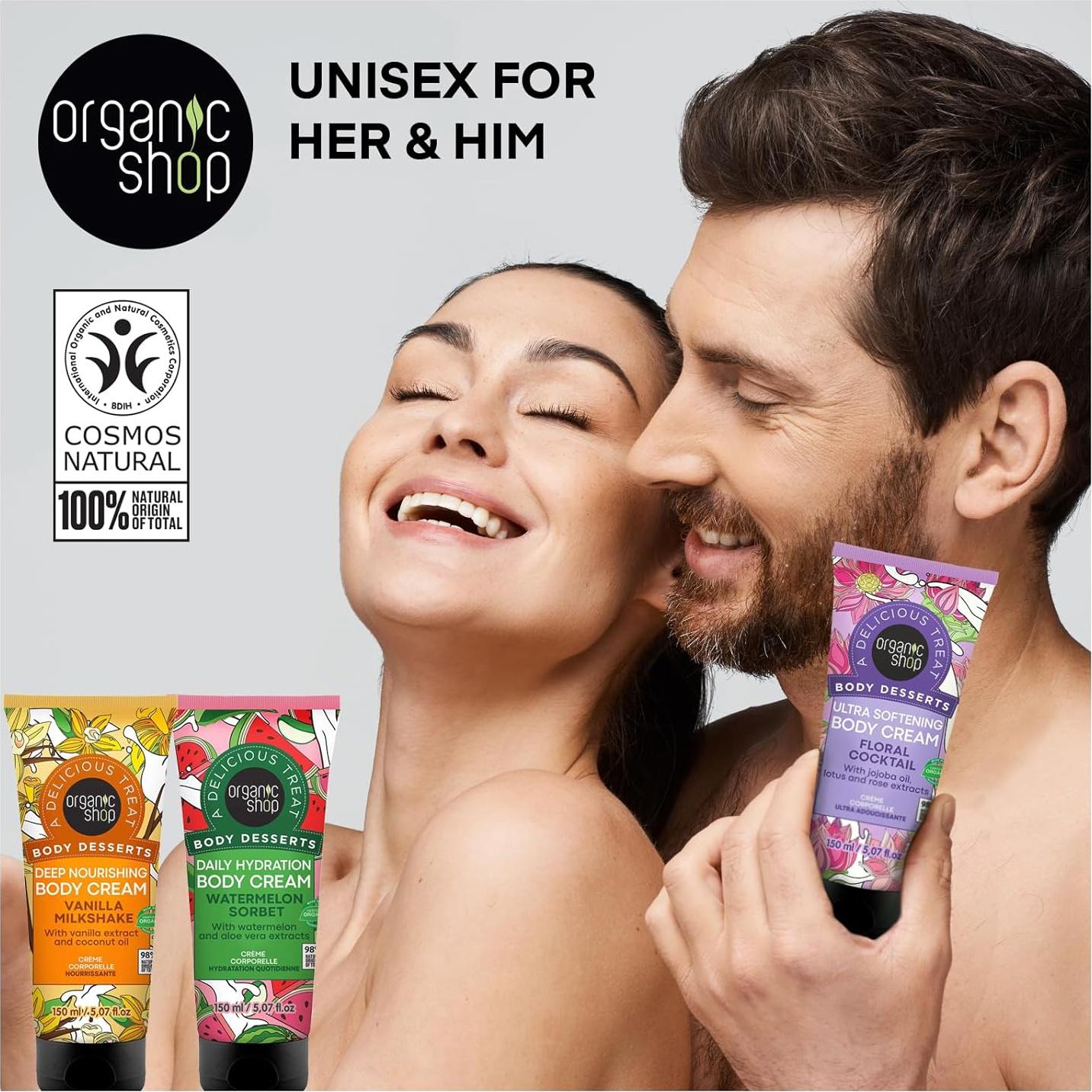 Crema Corporal Hidratante Organic Shop 150ml Aloe Vera y Sandía