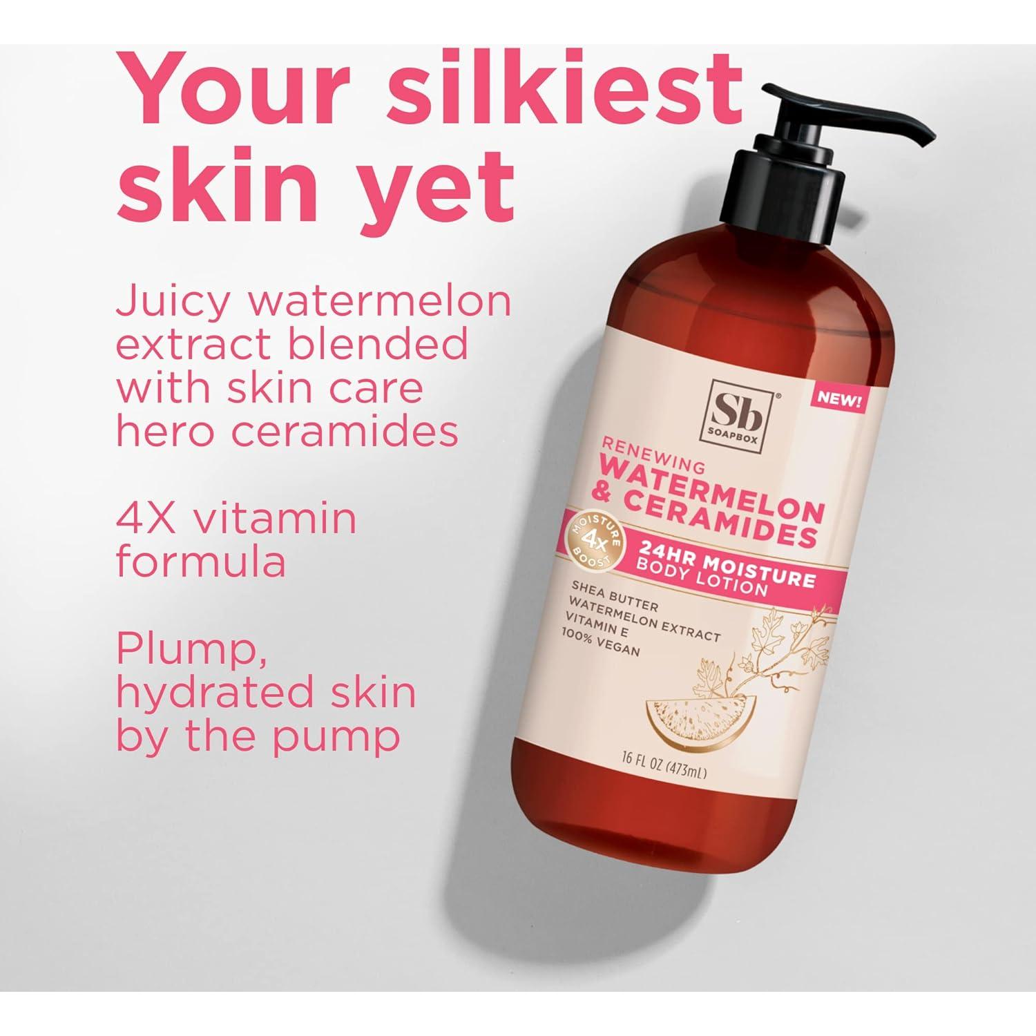 Loción Corporal Soapbox de Sandía y Ceramidas - 3 x 473 ml