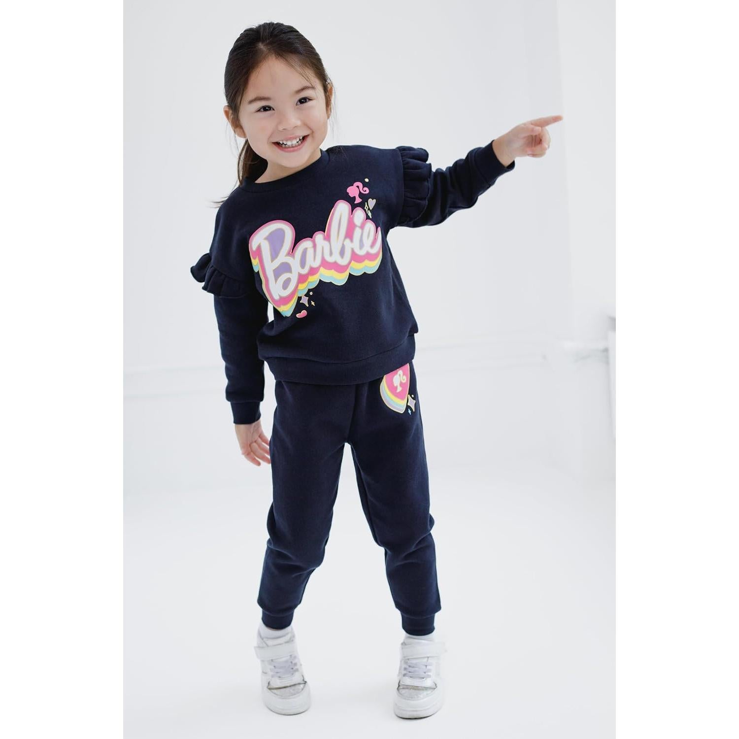 Conjunto sudadera y jogger Barbie 0-2 años negro