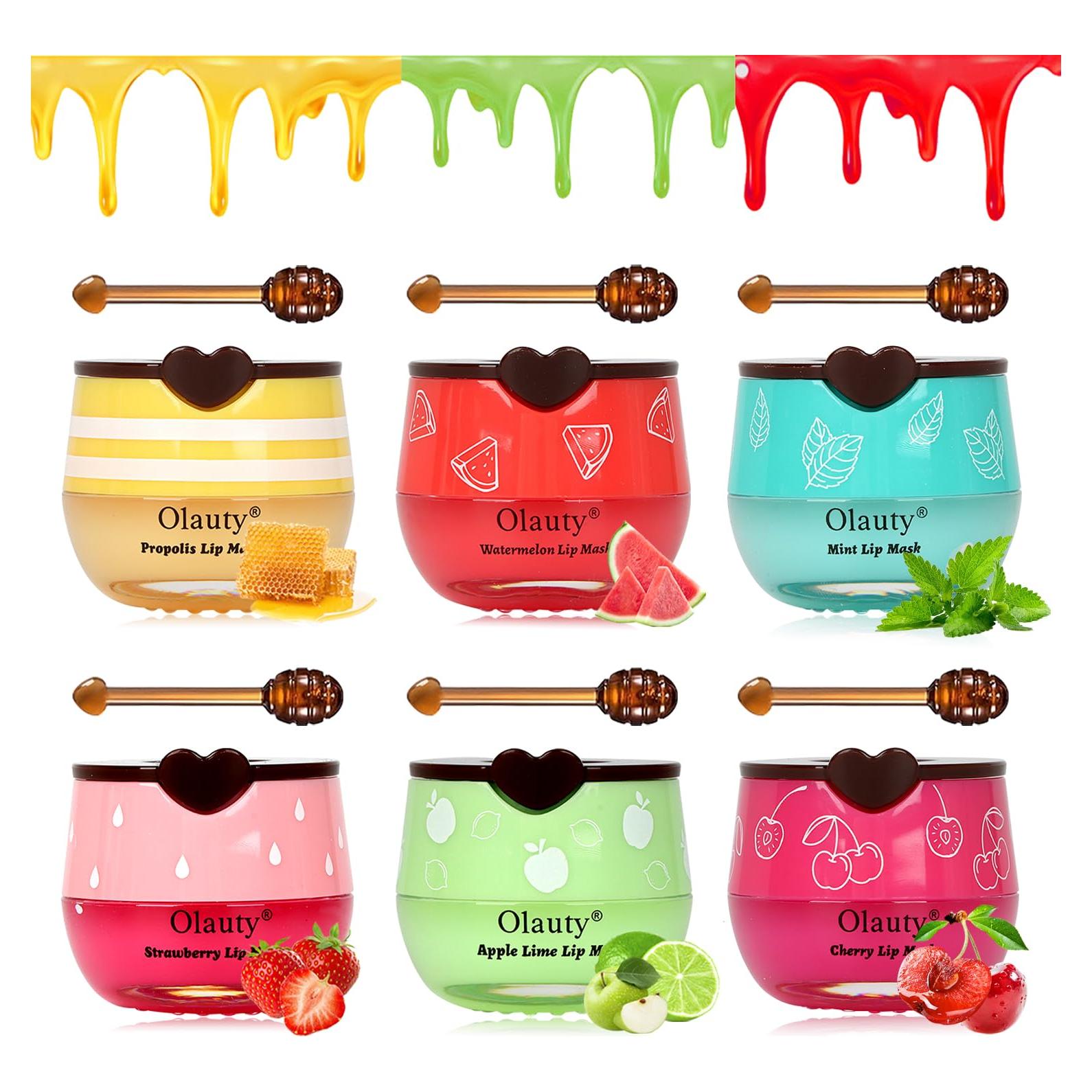 6 Balsamos Labiales de Abeja Lingyun con Miel y Frutas Hidratantes