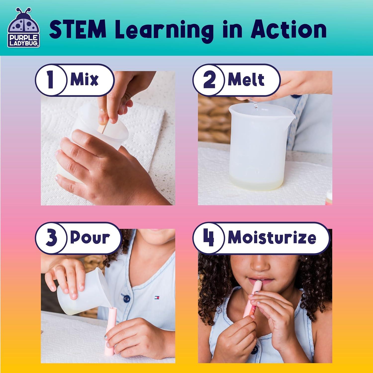 Kit de Balsamo Labial Purple Ladybug para Niñas - 10 Balsamos Naturales