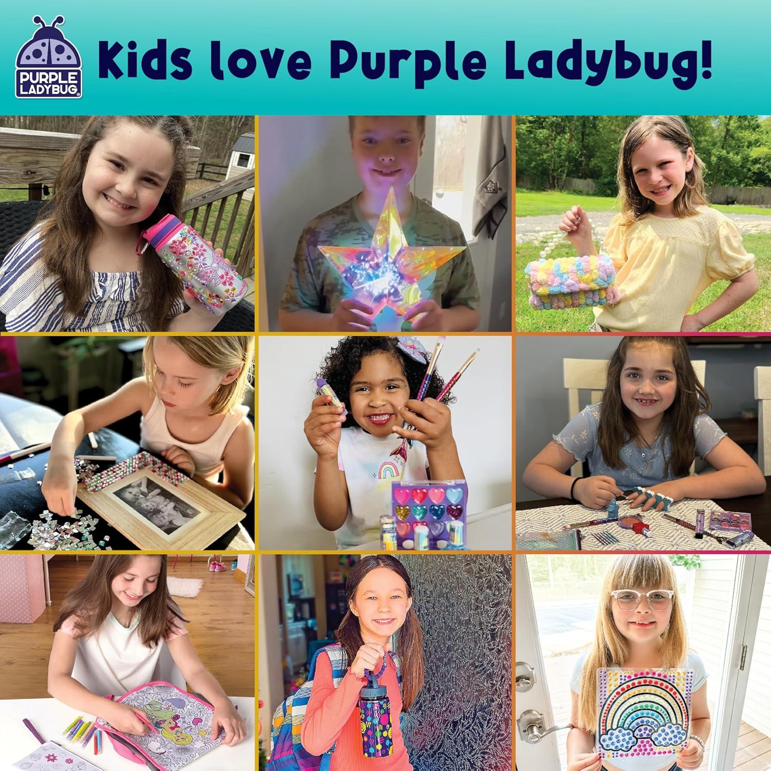 Kit de Balsamo Labial Purple Ladybug para Niñas - 10 Balsamos Naturales