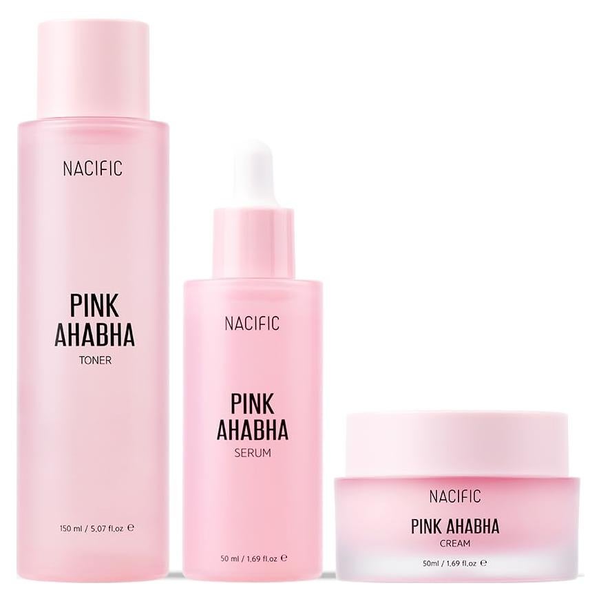 Set de Cuidado Facial NACIFIC Pink AhaBha 150ml, 50ml, 50ml
