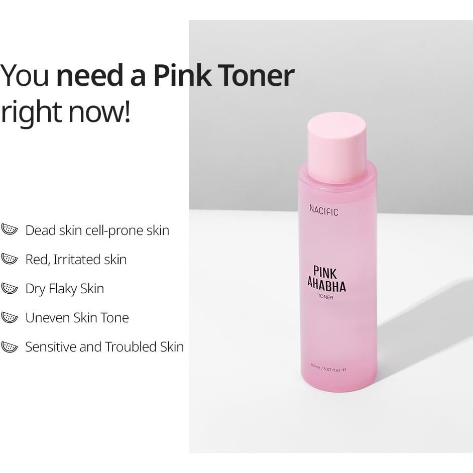 Set de Cuidado Facial NACIFIC Pink AhaBha 150ml, 50ml, 50ml