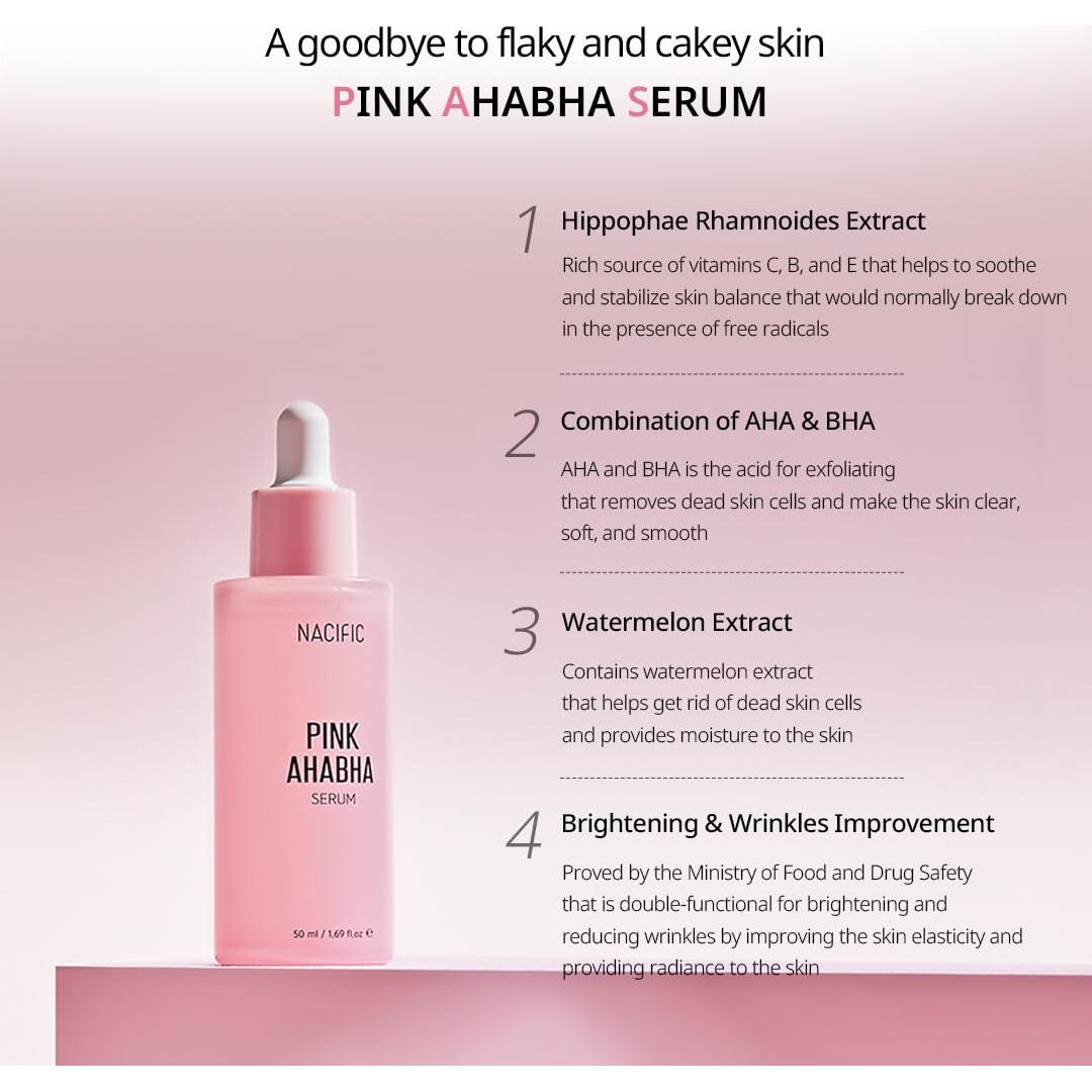 Set de Cuidado Facial NACIFIC Pink AhaBha 150ml, 50ml, 50ml