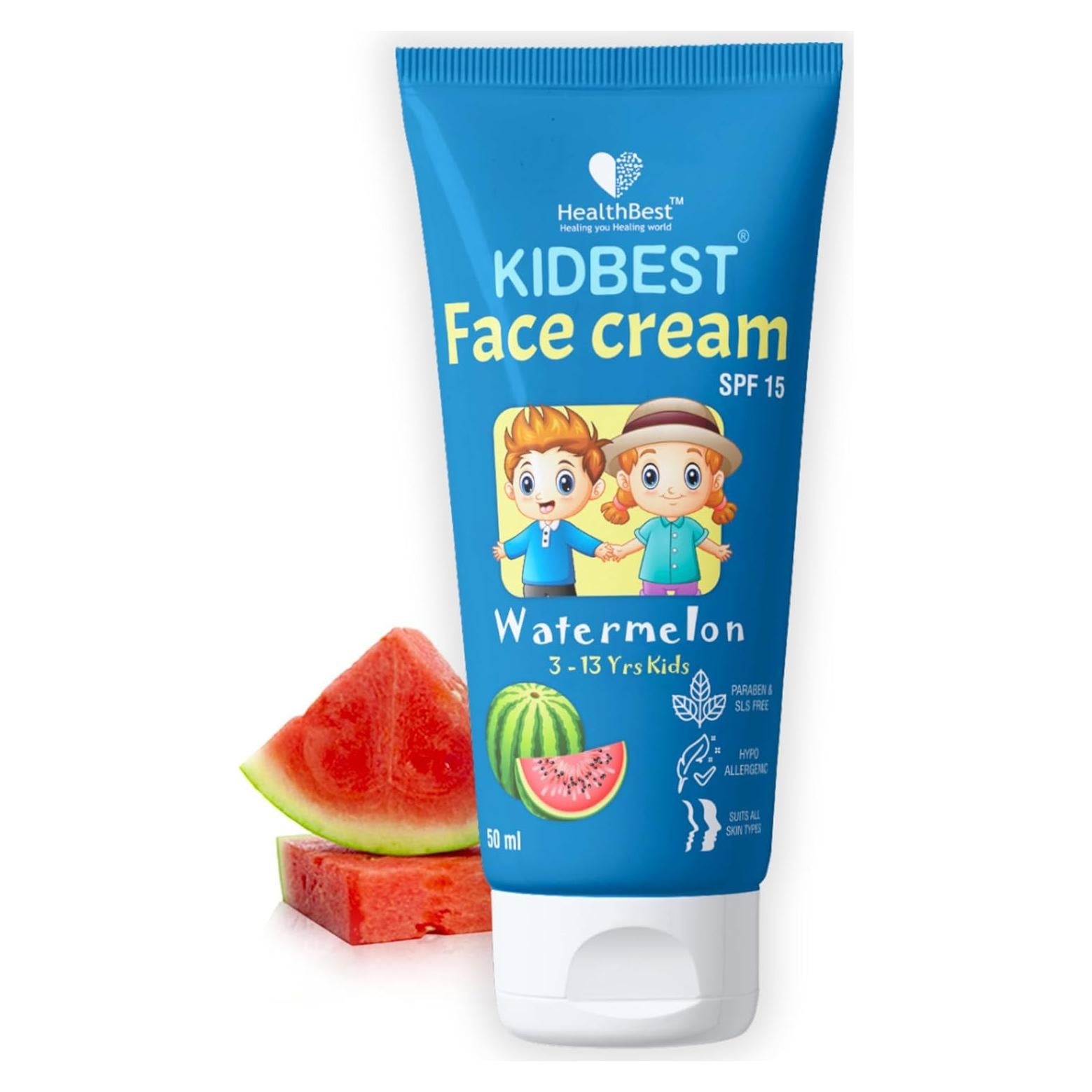 Crema Facial Kids HealthBest 50ml SPF 15 Piel Sensible