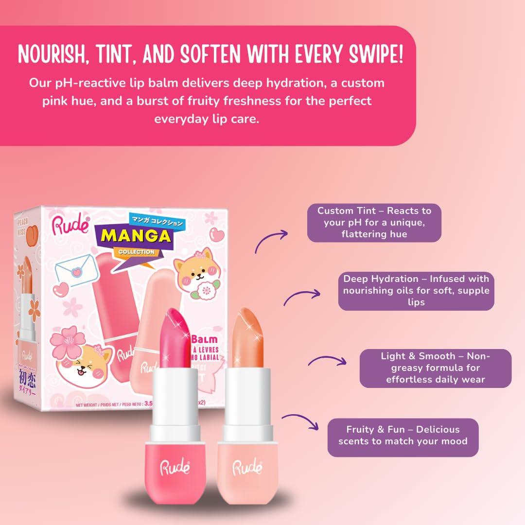 Bálsamo Labial Hidratante Rude Cosmetics Set 2 Unidades