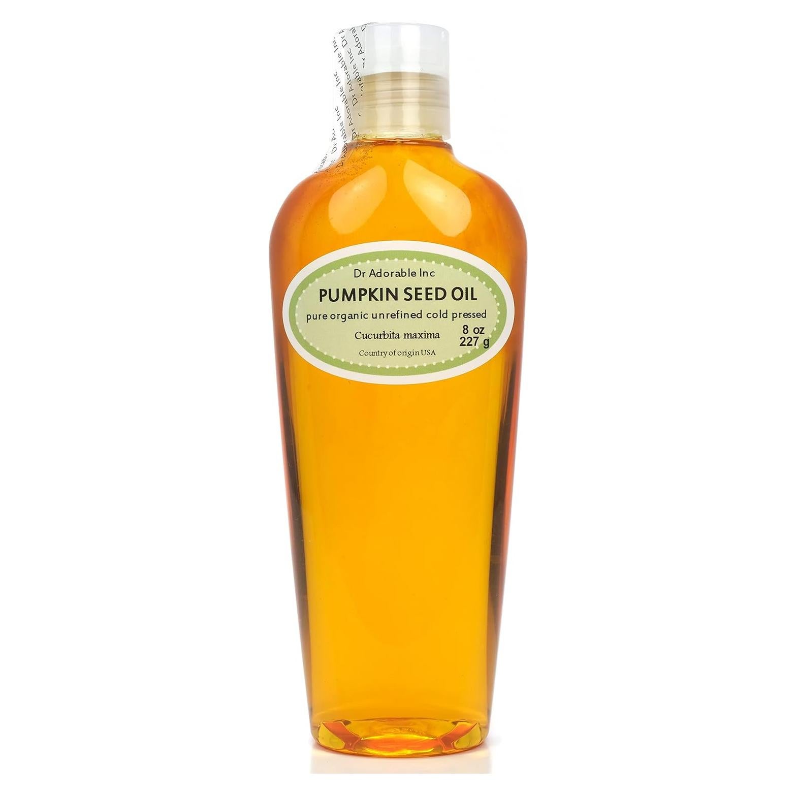 Aceite de Semilla de Calabaza Dr Adorable 227g Orgánico Prensado en Frío