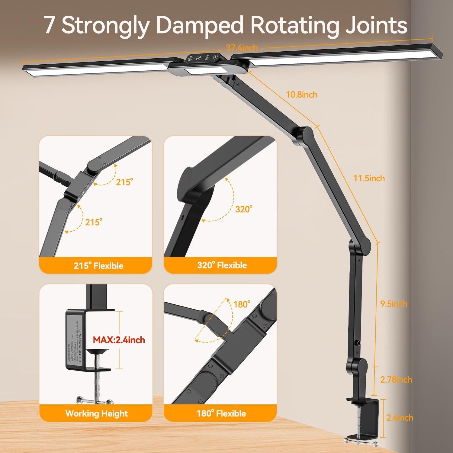 Lámpara de Escritorio LED AUSDOM 24W Ajustable con Abrazadera
