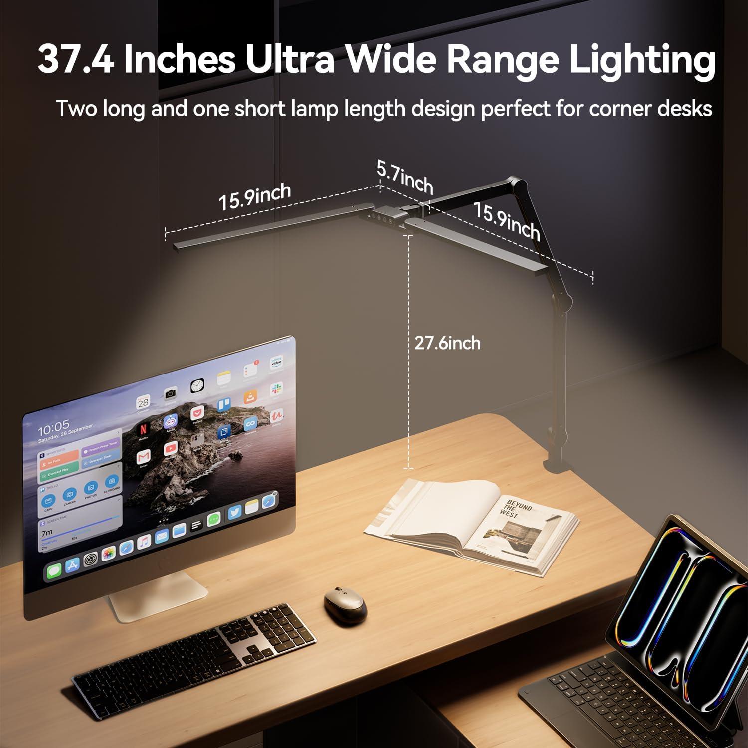 Lámpara de Escritorio LED AUSDOM 24W Ajustable con Abrazadera