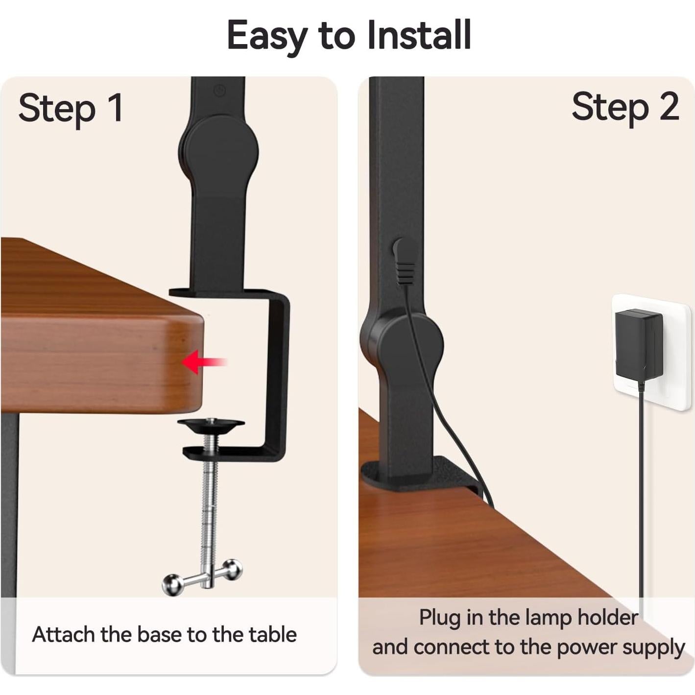 Lámpara de Escritorio LED AUSDOM 24W Ajustable con Abrazadera