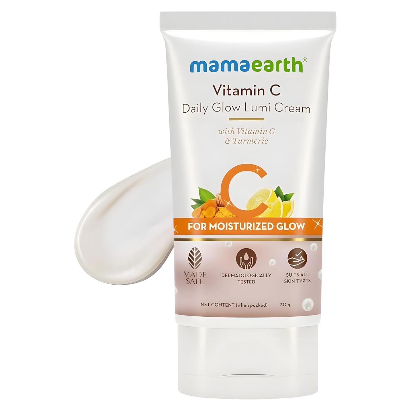 Crema Facial Mamaearth Vitamina C 30g - Hidratante Brillo Diario
