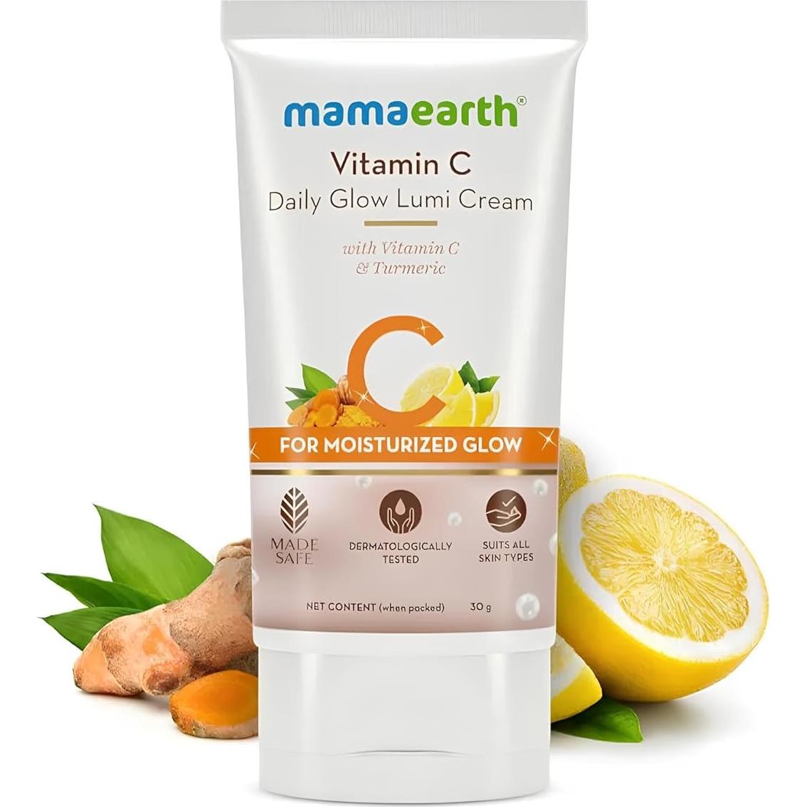 Crema Facial Mamaearth Vitamina C 30g - Hidratante Brillo Diario