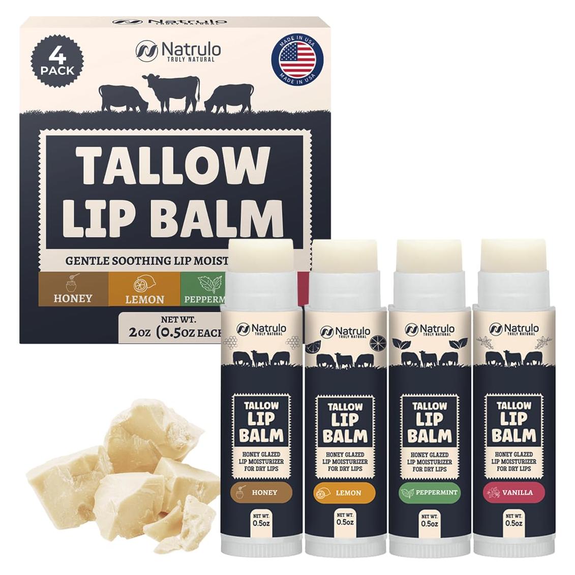 Bálsamo Labial Natural Natrulo - Hidratante de Grasa de Res 117g