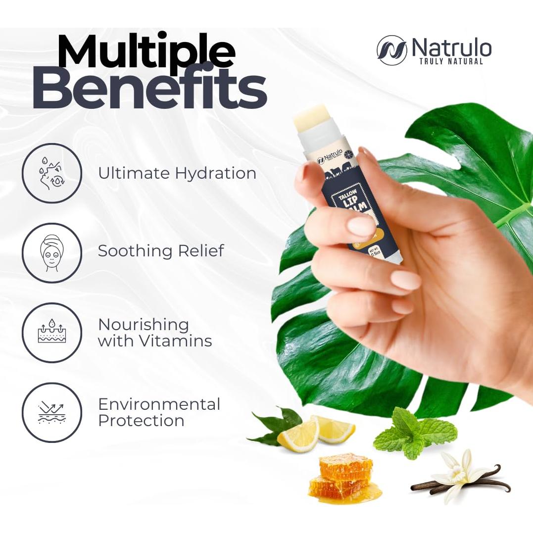 Bálsamo Labial Natural Natrulo - Hidratante de Grasa de Res 117g