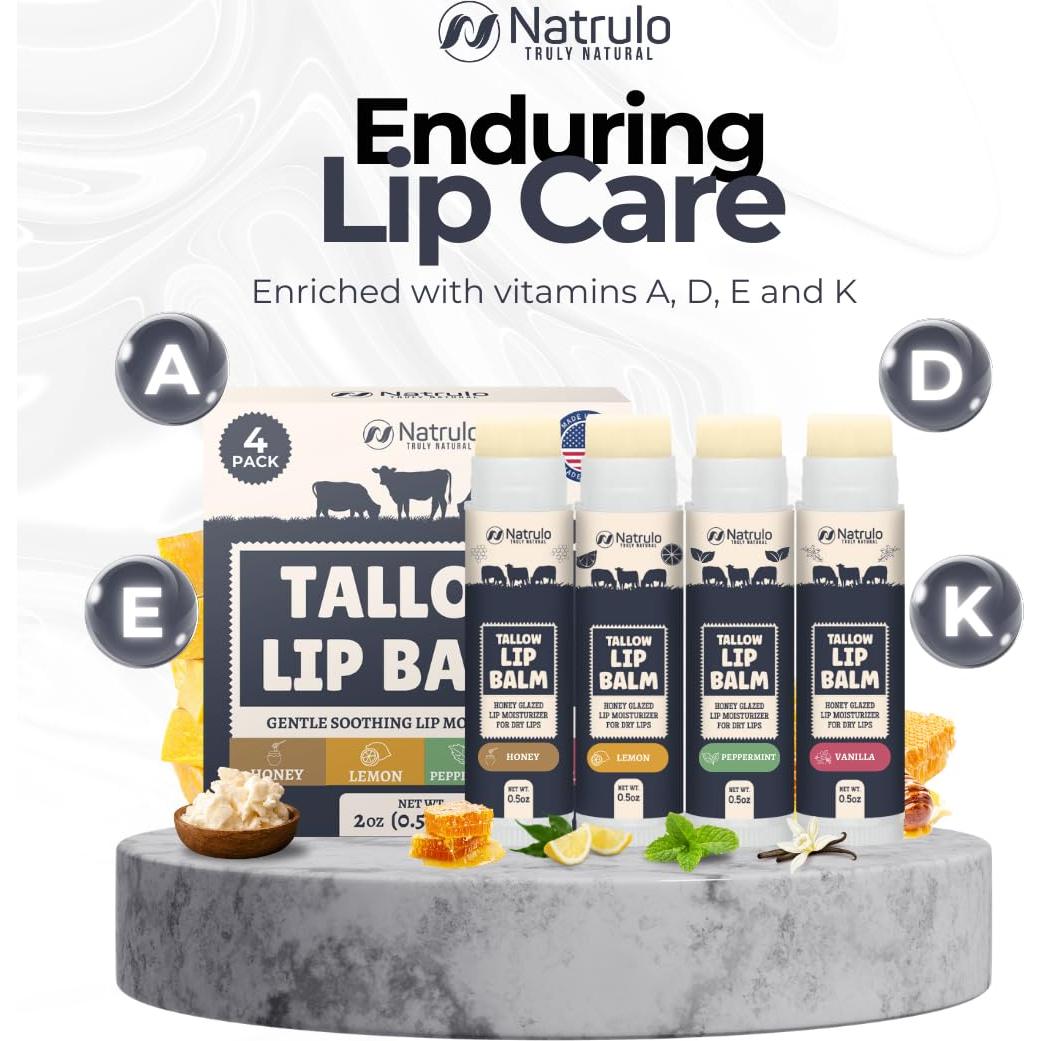 Bálsamo Labial Natural Natrulo - Hidratante de Grasa de Res 117g