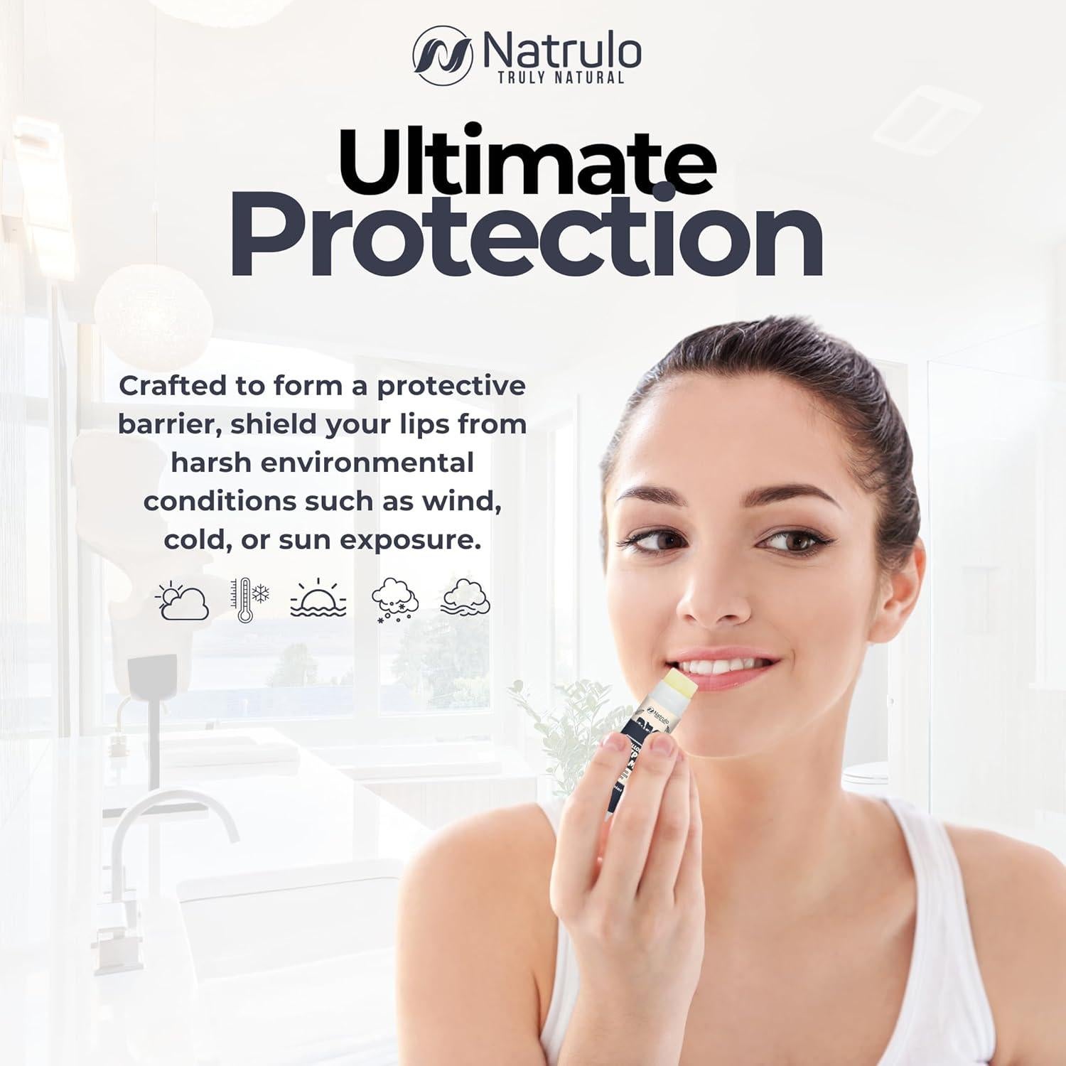 Bálsamo Labial Natural Natrulo - Grasa de Res y Cera de Abejas - Hidratante para Labios Secos y Sensibles