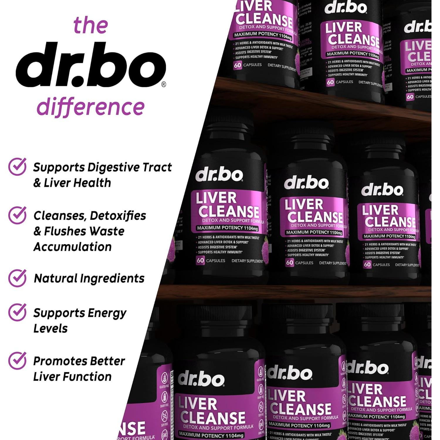 Suplemento Natural de Limpieza del Hígado Dr. BO - 21 Ingredientes