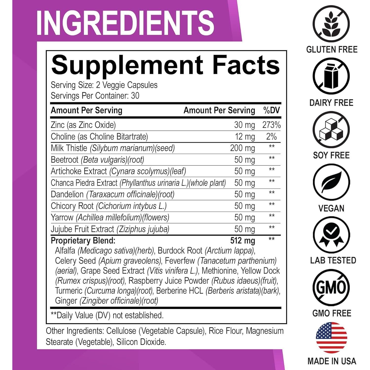 Suplemento Natural de Limpieza del Hígado Dr. BO - 21 Ingredientes