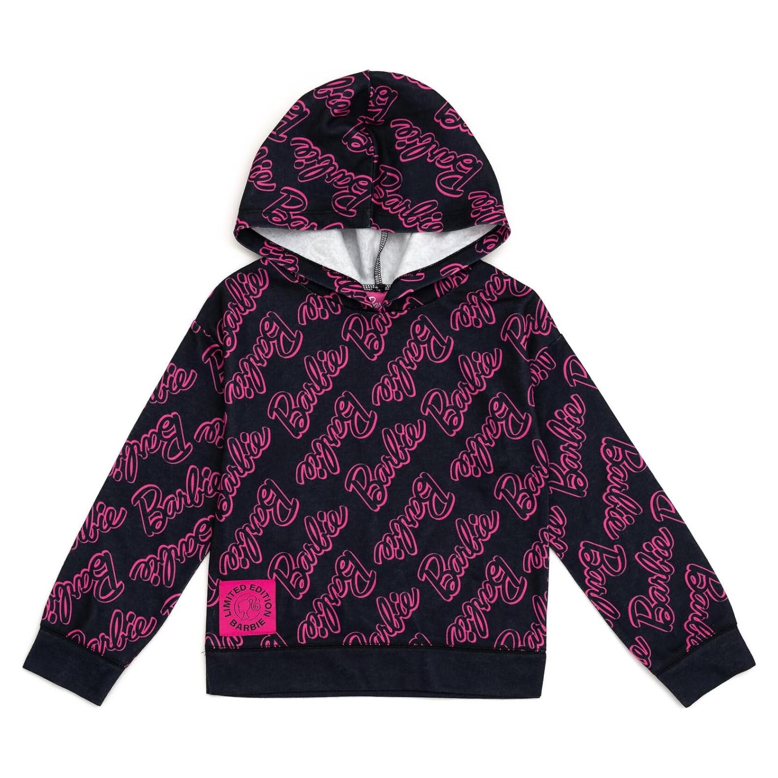 Sudadera con capucha Barbie para niñas - Manga larga, Negro