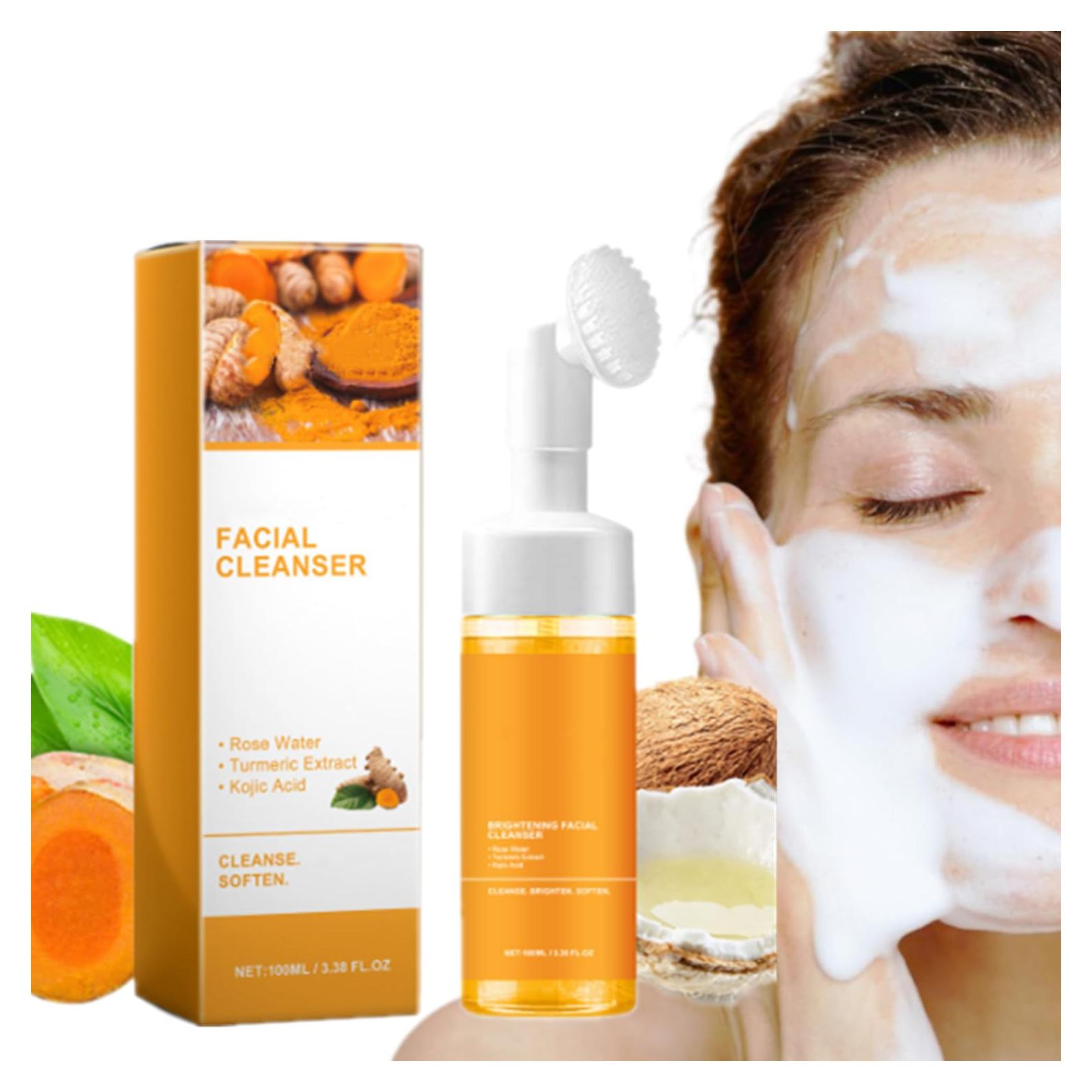 Limpiador Facial de Cúrcuma YG LianKai 100ml - Jabón Espumoso Natural