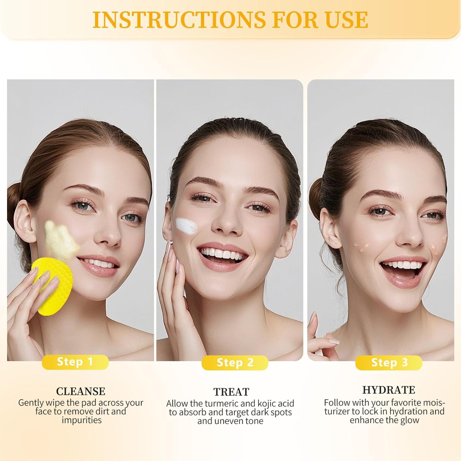 Pads de Limpieza CIELARA Ácido Kojico y Cúrcuma 49 Unidades